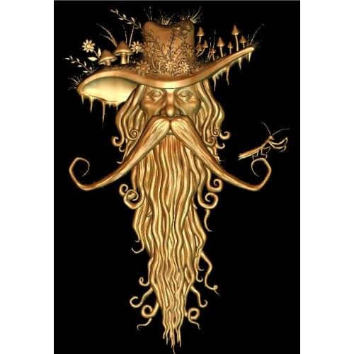 3D model Uncle Sam with mushroom old man relief for CNC router engrave Artcam Aspire type3 STL format file M458