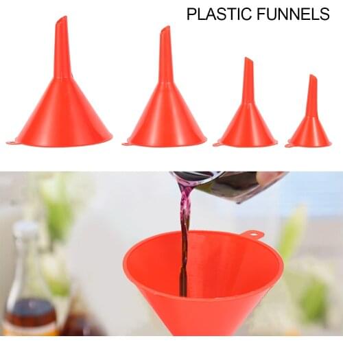 4Pcs Plastic Funnel Colander Set for Car Oil Gas Fluids Auto Home Kitchen Function Plastic Funnel Strainer Tool Accessories