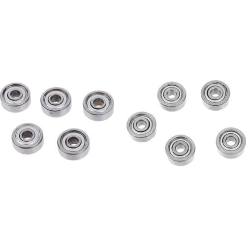 5Pcs Shielded Mini Small Wheel Ball Bearings 624Z With 5Pcs Double Sealed Deep Groove Ball Bearings 623Z