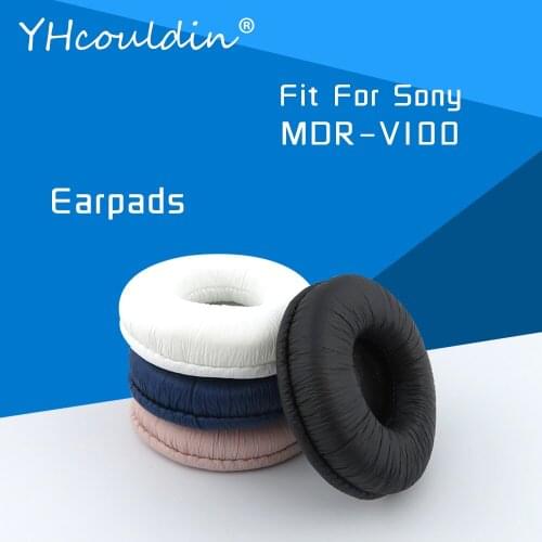 Earpads For Sony MDR-V100 MDR V100 Headphone Accessaries Replacement Ear Cushions Wrinkled Leather Material
