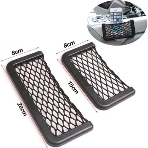 Car Organizer Storage Bag Auto Back Rear Mesh Holder For Phone Paste Net Pocket Cellphone Mount Car Accessories