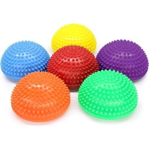Free shipping! 2pcs Training Equipment Foot Massage Ball Balance Ball Yoga Half Ball 16cm PVC Balance Skills Training