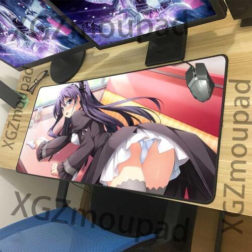 XGZ big mouse pad black seam anime mouse pad sexy waiter uniform temptation office computer desk mat speed rubber non-slip comfo