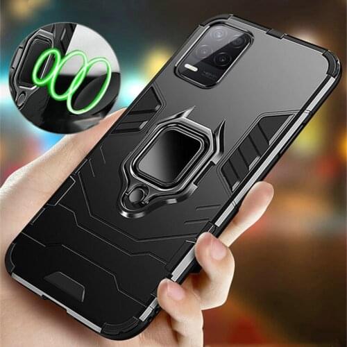 For Realme Narzo 30 5G Case Armor PC Cover Finger Ring Holder Phone Case For OPPO Realme Narzo 30 4G Case Finger Ring