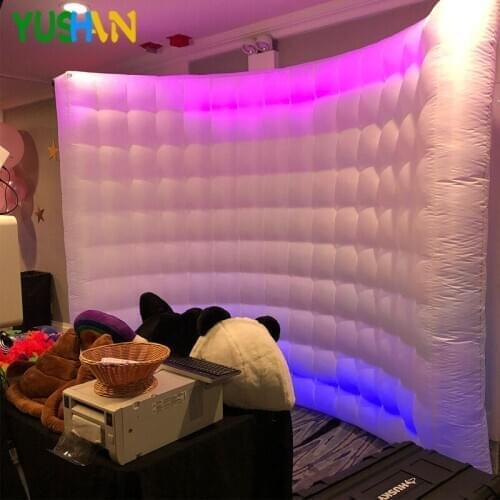 Cheap Inflatable photo booth wall inflatable air Wall 2 LED strips Portable LED wall background For Party Advertising