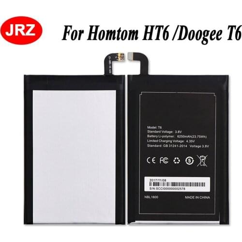 For Homtom HT6 Battery 6250mAh New Bateria Accumulator AKKU For Homtom HT6 & DOOGEE T6