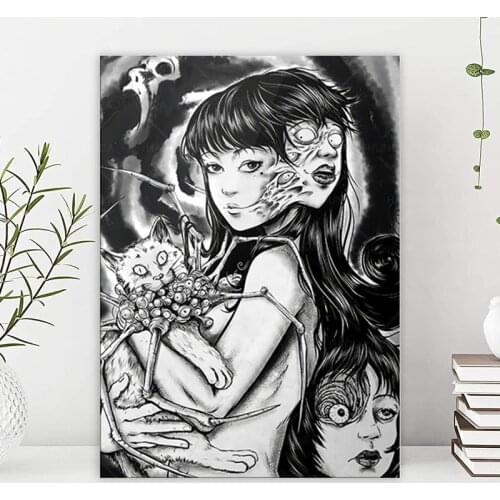 Home Decor Canvas Uzumaki Junji Ito Fanart Pictures Wall Art Paintings Prints Modern Horror Anime Modular Poster For Living Room