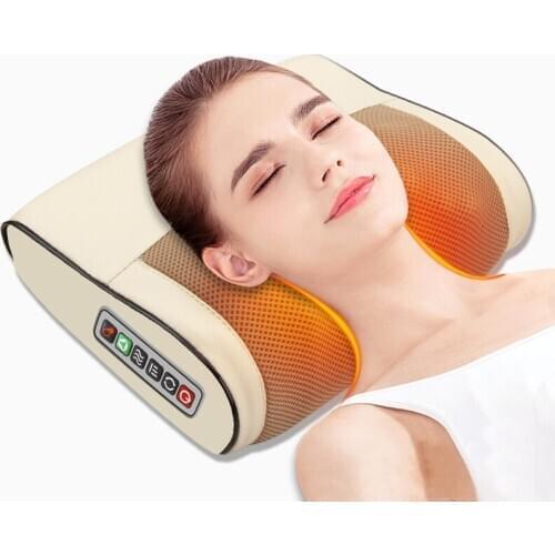 Electric Massage Infrared Heating Pillow Neck Shoulder Back Head Body Muscle Multi Relaxation Shiatsu Relief Pain Device