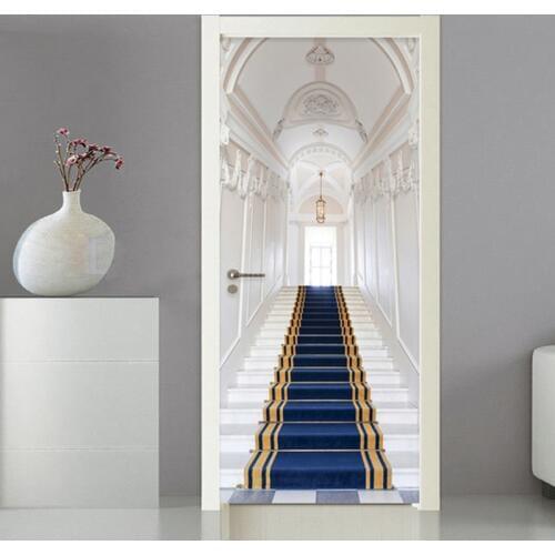 Photo Wallpaper 3D Stereo Stairs European Style Door Sticker Wallpaper Modern Creative Living Room Bedroom Home Decor Sticker 3D