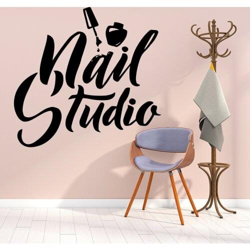 Hot Sale Beauty Salon Wall Decals Nail Polish Wall Sticker For Nail Studio Logo Vinyl Stickers Manicure Pedicure Wallpaper Decal