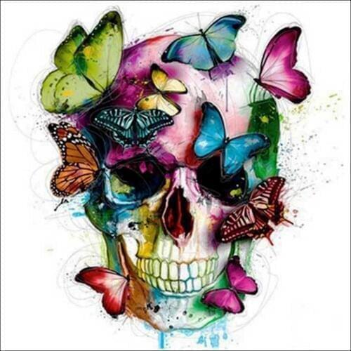 Halloween Skull Butterfly Diamond Painting Portrait Round Full Drill Nouveaute DIY Mosaic Embroidery 5D Cross Stitch Home Decor