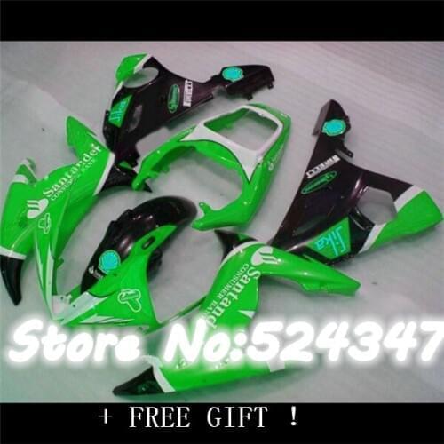 Fei-Road motorcycle fairings kit for 2003 YZFR6 2004 2005 YZF R6 03 04 05 YZF600 green white fairing kits bodywork parts