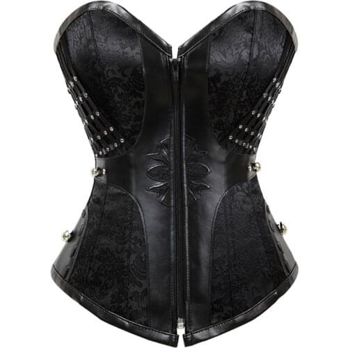 Sexy Overbust Corset and Bustiers Tops Red Black Gothic Corsets Body Shaper Lingerie Women Steampunk Retro Waist Cincher