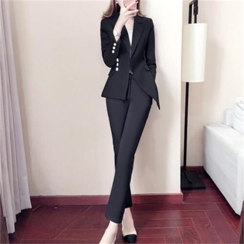 Black and white small suit suit women New women Slim ladies temperament Spring models fashion two-piece suit women