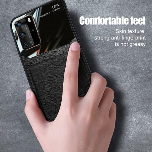 Leather Case Mirror Tempered Glass cases for huawei p40 pro p 40pro p40pro p40 li Shockproof Bumper Ultra Thin Protective Case