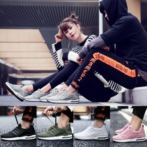 Couple Air Cushion Fashion Women Lightweight Sneakers Running Shoes Outdoor Sports Shoes Breathable Mesh Comfort Running Shoes