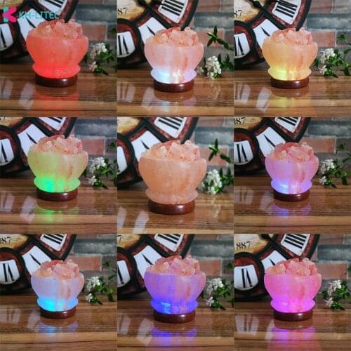 Multicolor Crystal Natural Himalayan Salt Lamp USB Led Night Light Table Lava Lamps for Bedroom Bedside Bed Fixtures Home Decor