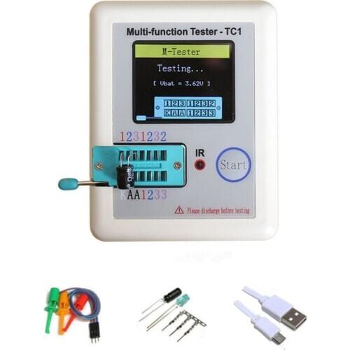 Multifunctional transistor tester LCR-TC1 Full color graphic display With battery TFT Diode Triode Capacitance Meter