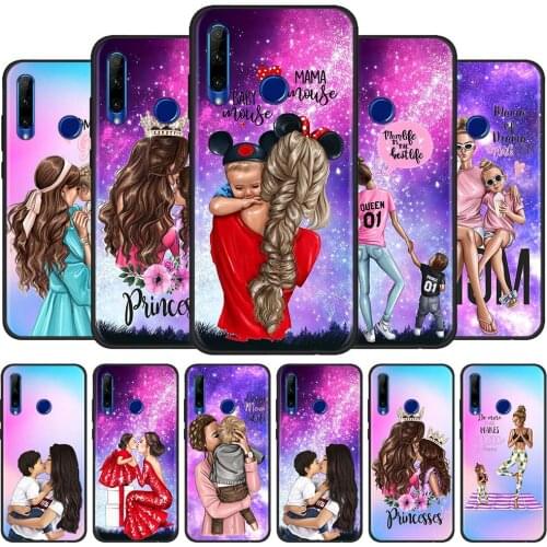 Fashion girl Super Mom Boy Case For Honor 9X Lite Pro 9A 9C 9S 8S 20 8X Fundas TPU Bumper Coque Silicone Soft Black Cases
