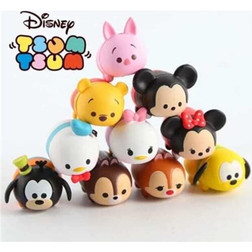 Disney Cartoon Kids Toys 10Pcs/Lot Tsum Tsum Donald Mickey Minnie Winnie Duck Toys Cute Elf Doll Bathing Toys For Childrens Gift
