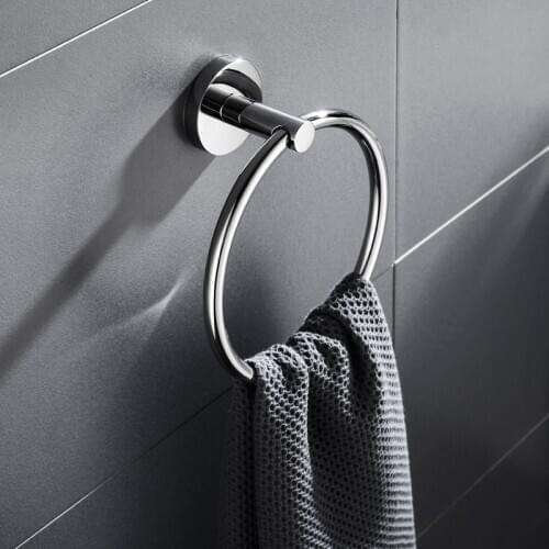 Wall Mounted Towel Ring Towel Rack Bathroom Accessories Stainless Steel Towel Hanger Polished Towel Ring Round