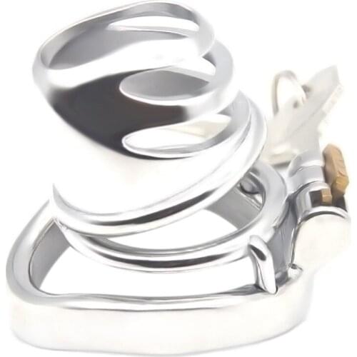 New Chastity Device Cucurbit Metal CB Lock Arc Rings Chastity Lock Mens Penis Cover JJ Cage Anti Derailment Sex Toys for Men