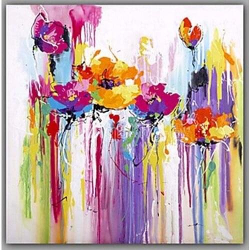 NEW-Hand Painted Beautiful Abstract Canvas Oil Painting Picture Wall Art Flower