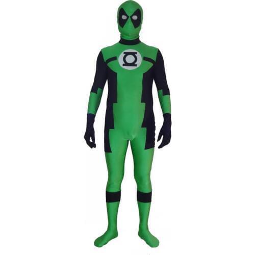 New Green and Black Spandex Superhero Costume Zentai Bodysuit