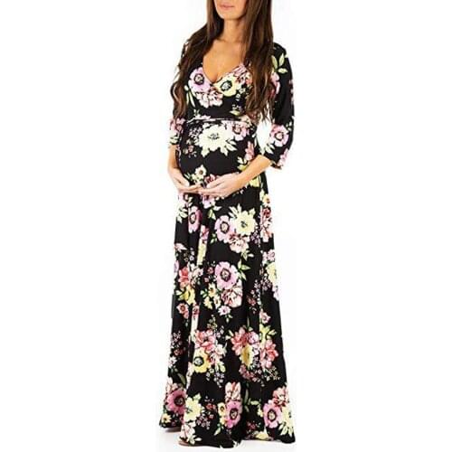 Maternity Clothes Dresses Pregnancy Skirt Women V-Neck Sexy Dress Pregnant Female Nursing Clothing for Photo Shoot