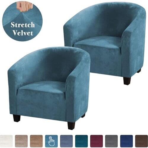 Plush Elastic Club Tub Couch Cover Single Seat Armchair Chair Cover Furniture Protector Slipcovers Sofa Covers for Living Room