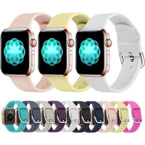 Watchband for Apple Watch Band Series 6 5 4 3 2 Rubber Sport Silicone Strap iwatch SE 38mm 40mm 42mm 44mm Brand Original