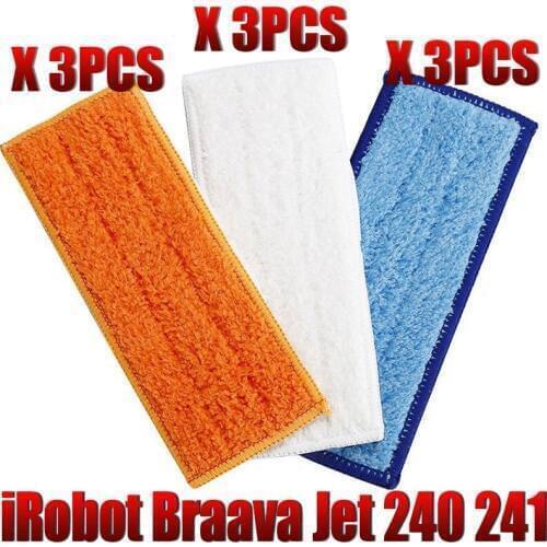 Robot cleaner brushes spare parts 3pcs Wet Pad Mop +3pcsDamp Pad Mop + 3pcs Dry Pad Mop for iRobot Braava Jet 240 241
