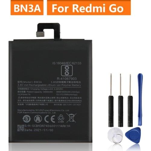 Original Replacement Battery BN3A For Xiaomi Redmi Go Genuine Phone Battery 3000mAh