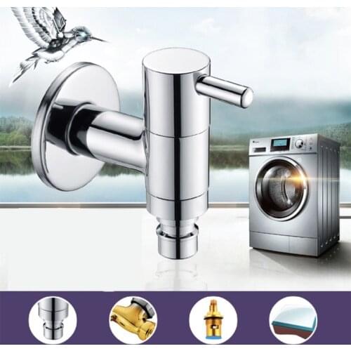 LIUYUE Faucets Brass Chrome Outdoor Garden Faucet Wall Mounted Bathroom Corner Washing Machine Faucet Bath Toilet Mop Pool Taps