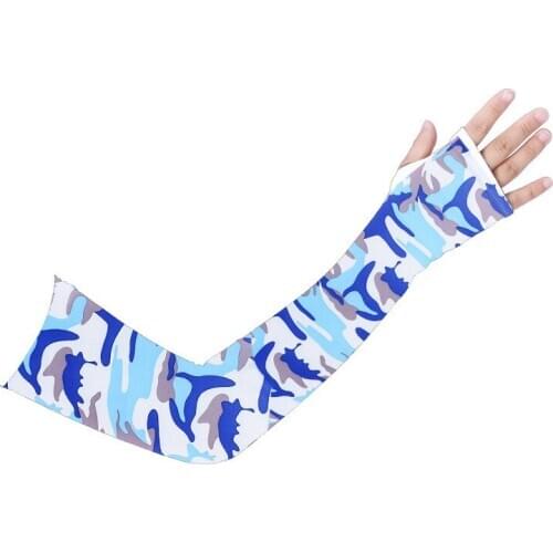 Sunblock polyester ice silk sleeve lengthened open finger sleeve sport outdoor cycling sleeve arm warmers