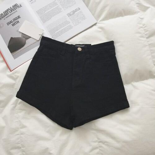2021 New Summer Women Jeans Pants Black Short Solid High Waist Jenas Shorts Womens Jeans