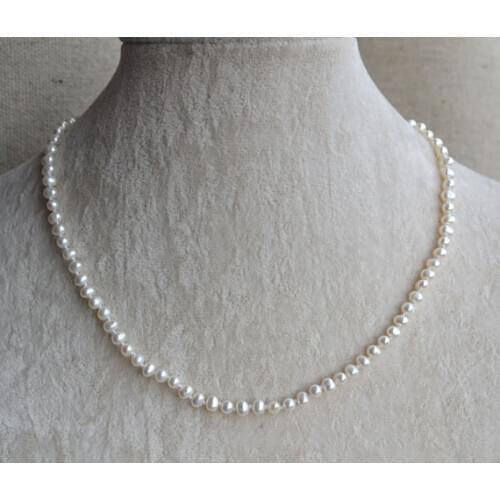 Fashion Womens Pearl Jewelry White Small Freshwater Pearl Choker Necklace Handmade Charming Wedding Birthday Girl Gift