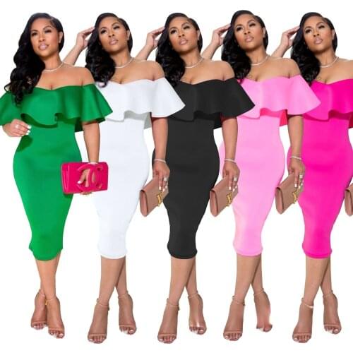 Echoine Mid-waist One Shoulder Solid Color Dress Open Back Curved One Piece Suit Dress Women New Style Plus Size