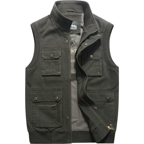 Brand Outwear Vest Men Multi Pocket Sleeveless Jacket Men Plus Size 7XL 8XL Photographer Waistcoat Male Double-sided Vest Homme
