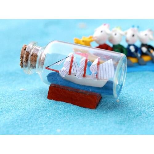 1pcs Sail Smoothing Drift Bottle Wishing Bottle Aquarium Decoration Gift for Self-use Room Decoration Accessories Wholesale