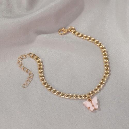 1Pcs Women Anklet Fashion Butterfly Decor Ankle Charm Bracelet Beach Anklet Ankle Chain Jewelry Accessories Party Dress Up