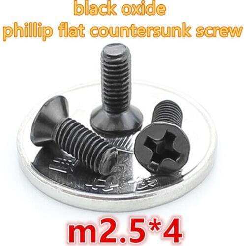 1000pcs m2.5*4 carbon steel with black zinc oxide phillip cross recessed head mini micro electronic screw machine screw