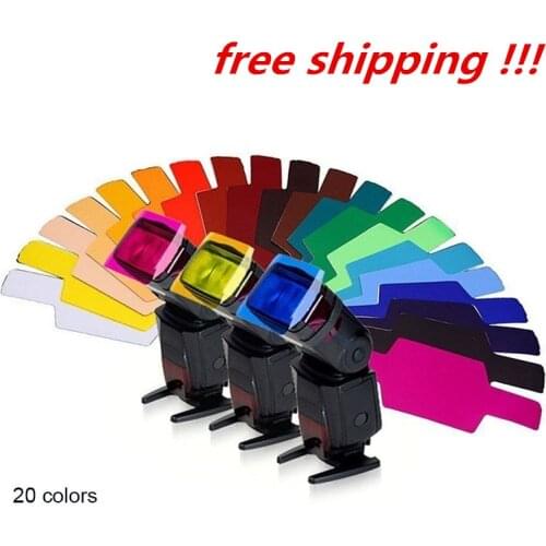 12-20colors/pack Flash Speedlite Color Gels Filters Cards for Canon for Nikon Camera Photographic Gels Filter Flash Speedlight