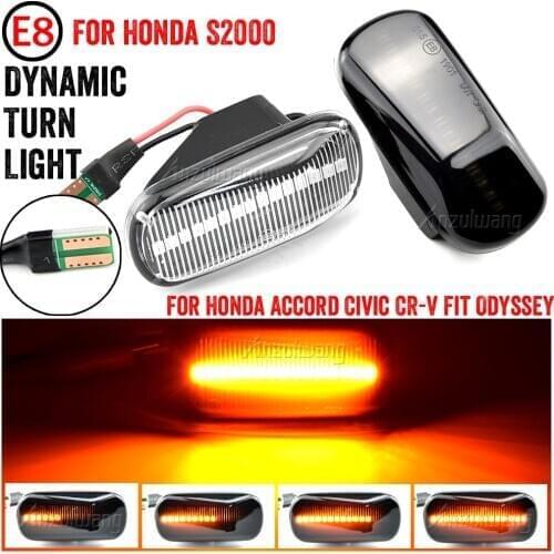 2pcs Car LED Dynamic Side Marker Indicator Light For Honda Civic City Jazz Stream CR V Odyssey Signal Lamps Assembly