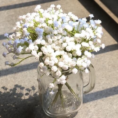 20cm White Babies Breath Fake Gypsophila Artificial Flowers Wedding DIY Bouquet Decoration Arrangement Plastic Flower Home Deco