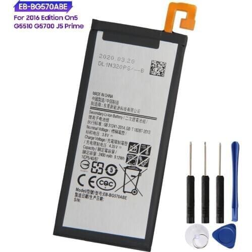 Original Phone Battery EB-BG570ABE EB-BG57CABE For Samsung Galaxy 2016 SM-G570F SM-G570M/DS On5 G5700 G5510 J5Prime 2400mA