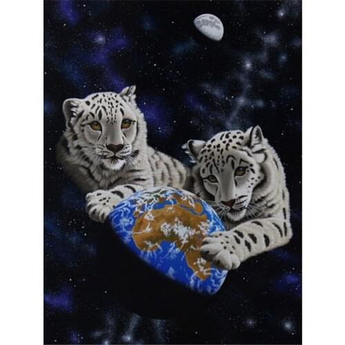 Full Square Drill Diamond Painting Leopard Rhinestones Art Diamond Embroidery Animal Cross Stitch Winter Mosaic Home Decor Gift