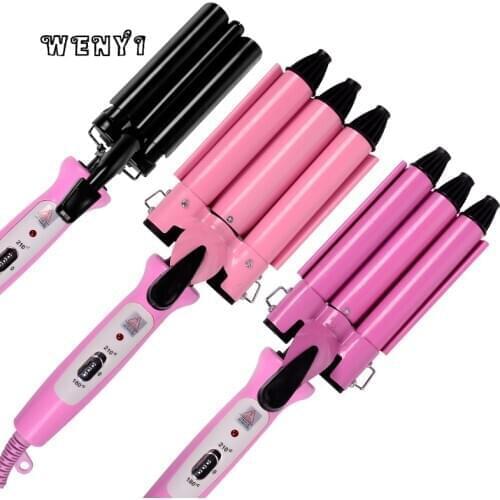 22CM 25CM Automatic Perm Splint Ceramic Hair Curler 3 Barrels Big Wave Hair Curling Iron Hair Waver Curlers Styling Tools