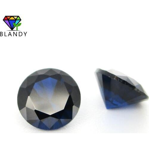 Free Shipping 1000pcs/lot 1.0~3.0mm #114 blue stone round brilliant cut synthetic spinel stone for jewelry