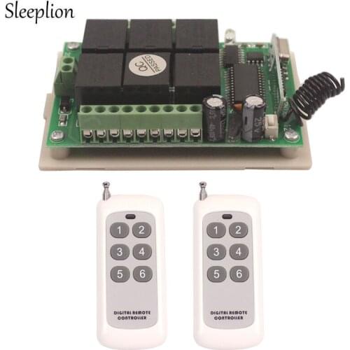 Sleeplion 12V Relay 6CH wireless RF Remote Control Switch Transmitter+Receiver 433/315MHz